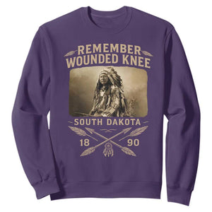 Remember Wounded Knee Sweatshirt Spotted Elk Lakota Sioux Native American History TS10 Purple Print Your Wear