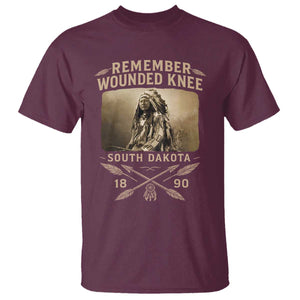 Remember Wounded Knee T Shirt Spotted Elk Lakota Sioux Native American History TS10 Maroon Print Your Wear