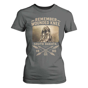 Remember Wounded Knee T Shirt For Women Spotted Elk Lakota Sioux Native American History TS10 Dark Heather Print Your Wear