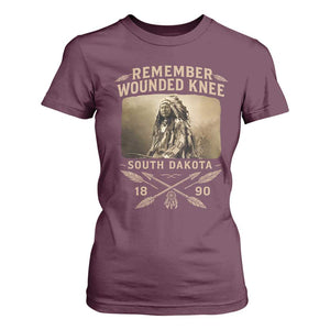 Remember Wounded Knee T Shirt For Women Spotted Elk Lakota Sioux Native American History TS10 Maroon Print Your Wear
