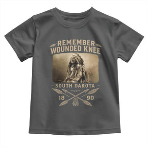 Remember Wounded Knee Toddler T Shirt Spotted Elk Lakota Sioux Native American History TS10 Dark Heather Print Your Wear