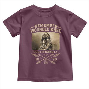 Remember Wounded Knee Toddler T Shirt Spotted Elk Lakota Sioux Native American History TS10 Maroon Print Your Wear