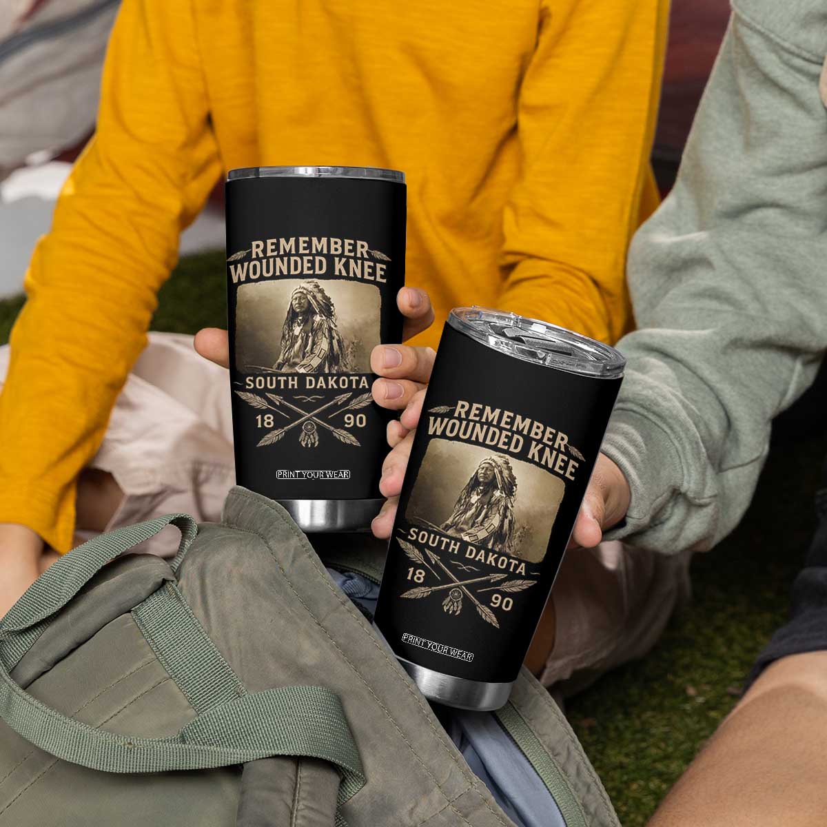 Remember Wounded Knee Tumbler Cup Spotted Elk Lakota Sioux Native American History TS10 Print Your Wear