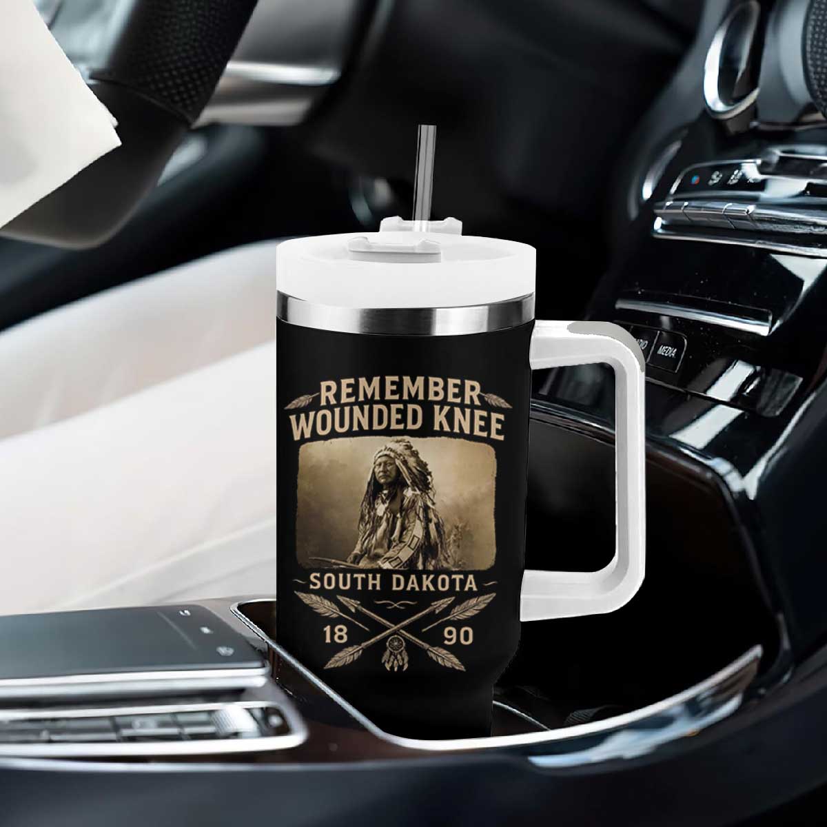 Remember Wounded Knee Tumbler With Handle Spotted Elk Lakota Sioux Native American History TS10 Print Your Wear