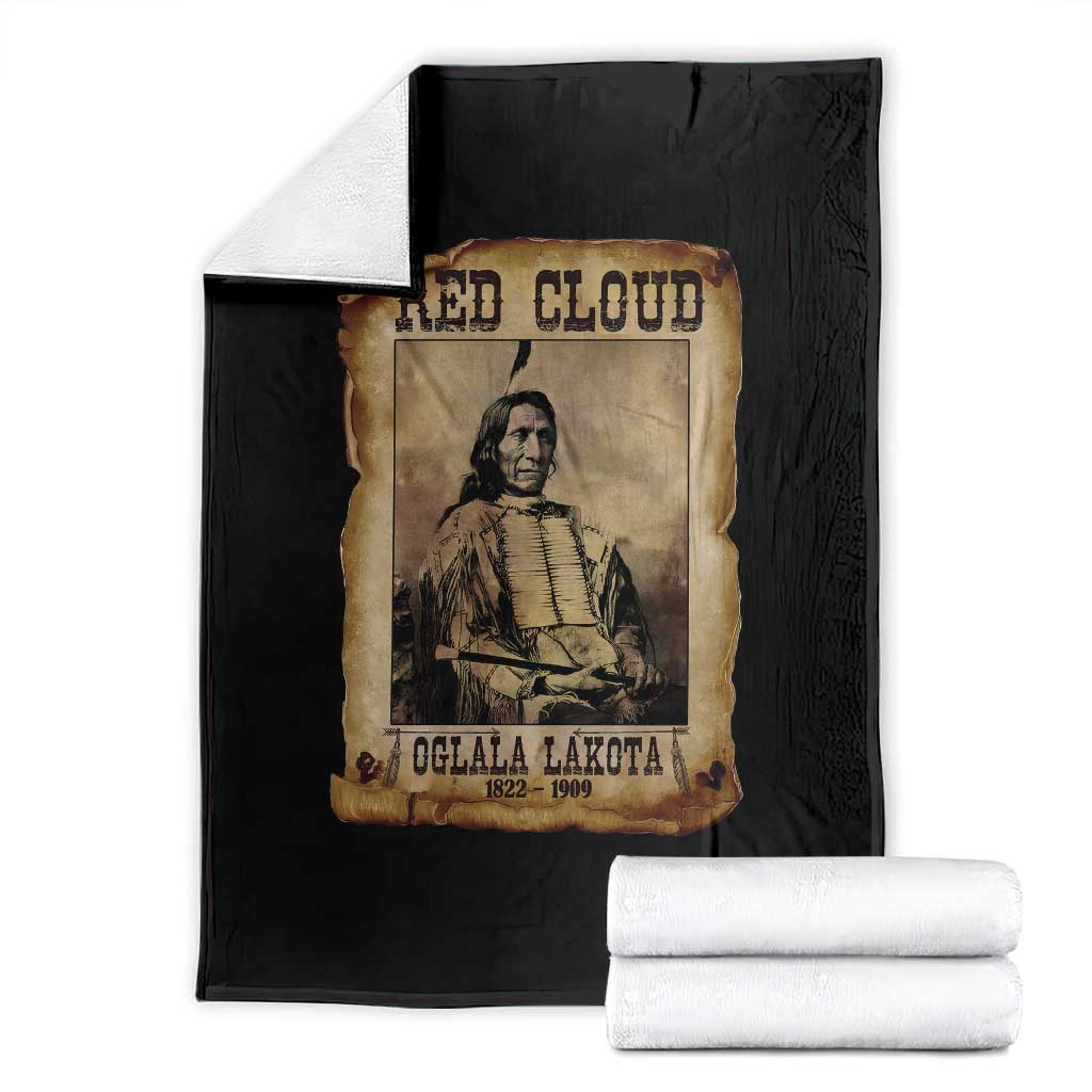 Red Cloud Throw Blanket Oglala Lakota Sioux Native American Chief Warrior History TS10 Black Print Your Wear