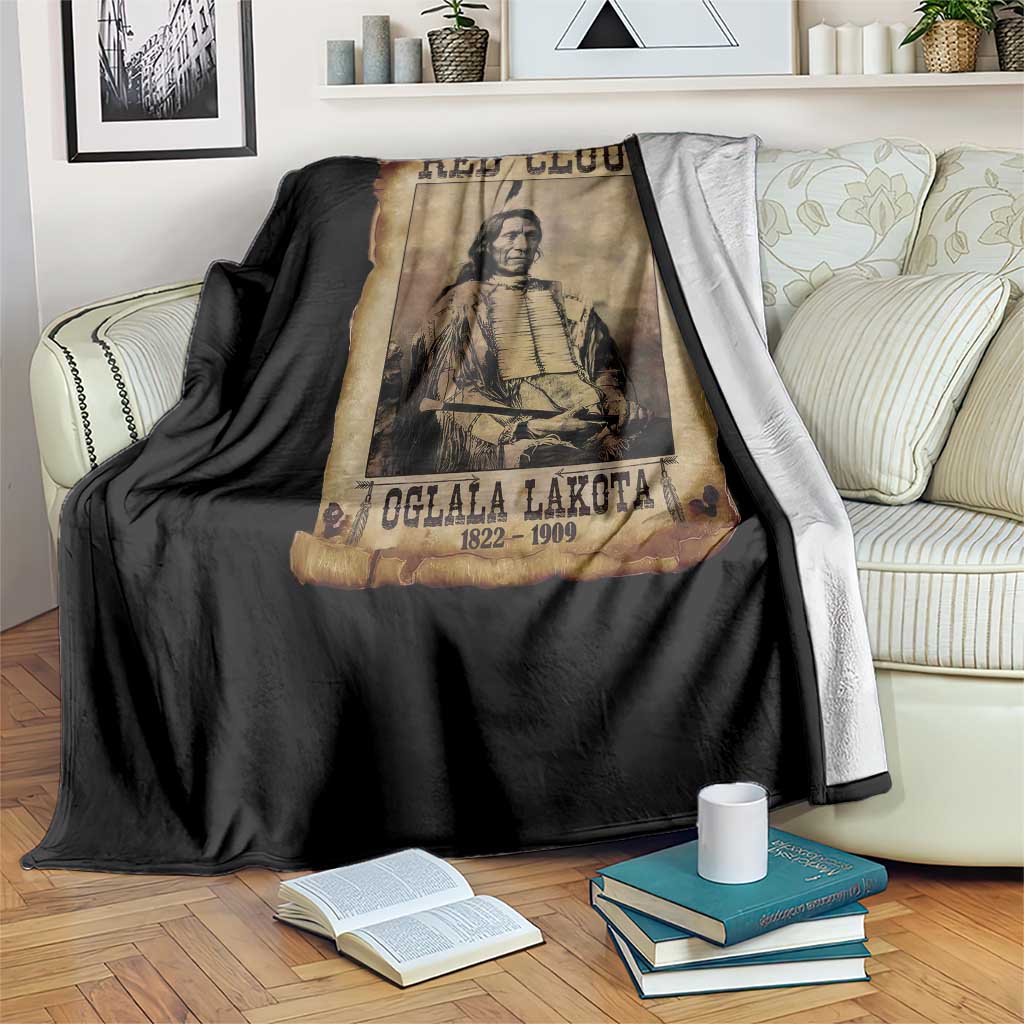 Red Cloud Throw Blanket Oglala Lakota Sioux Native American Chief Warrior History TS10 Print Your Wear