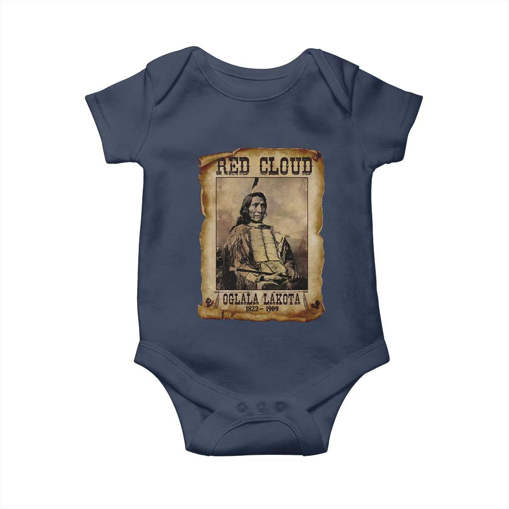 Red Cloud Baby Onesie Oglala Lakota Sioux Native American Chief Warrior History TS10 Navy Print Your Wear