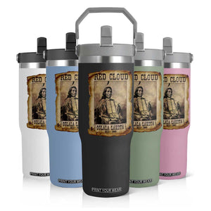 Red Cloud Flip Straw Tumbler Oglala Lakota Sioux Native American Chief Warrior History TS10 Print Your Wear