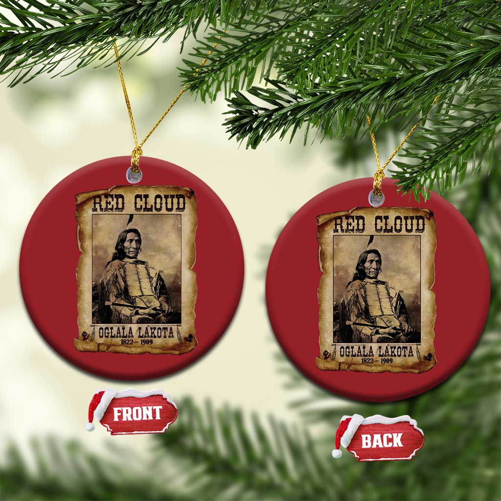 Red Cloud Christmas Ornament Oglala Lakota Sioux Native American Chief Warrior History TS10 Circle Red Print Your Wear