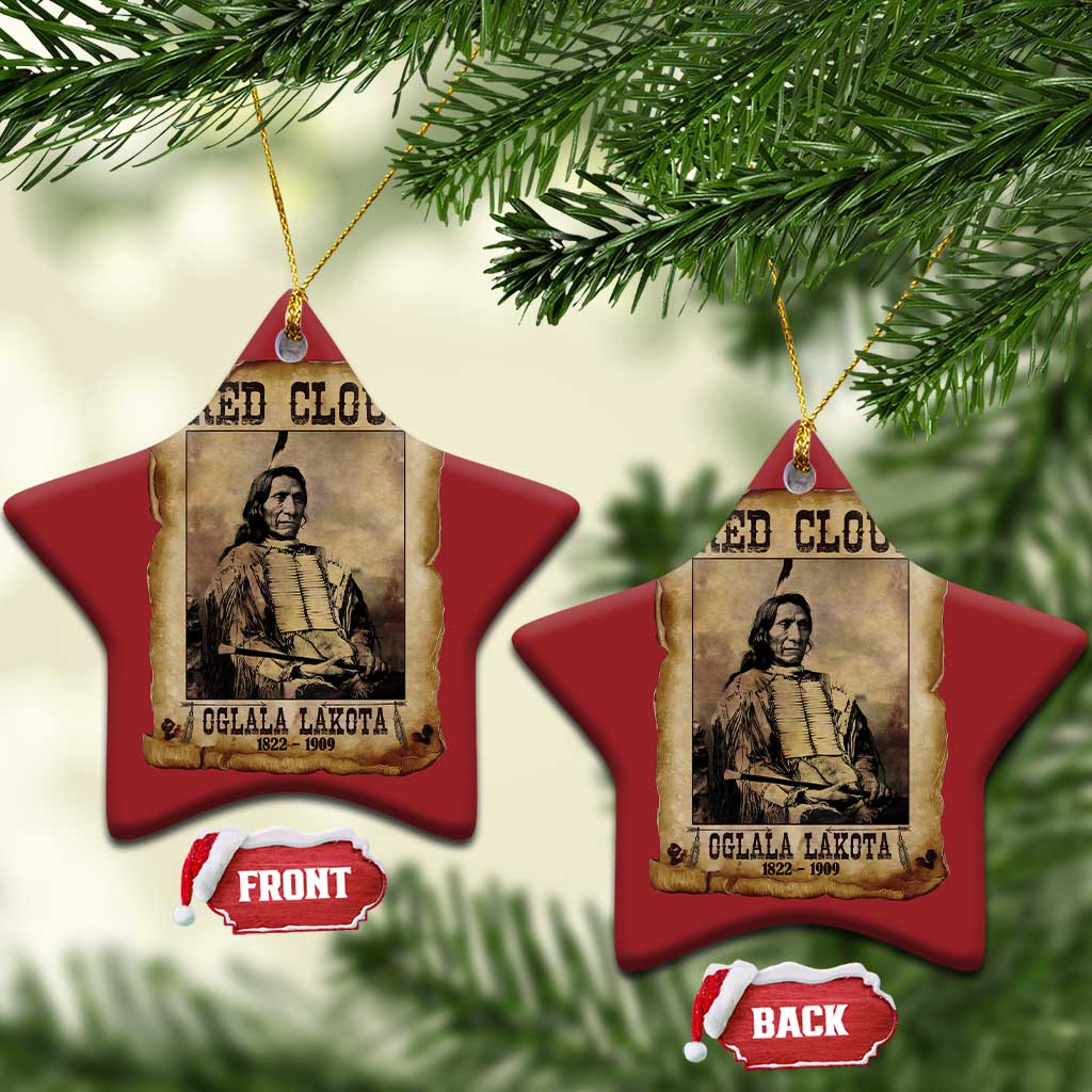 Red Cloud Christmas Ornament Oglala Lakota Sioux Native American Chief Warrior History TS10 Star Red Print Your Wear
