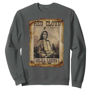 Red Cloud Sweatshirt Oglala Lakota Sioux Native American Chief Warrior History TS10 Dark Heather Print Your Wear