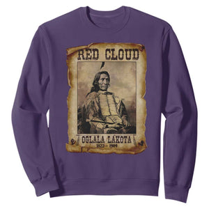 Red Cloud Sweatshirt Oglala Lakota Sioux Native American Chief Warrior History TS10 Purple Print Your Wear