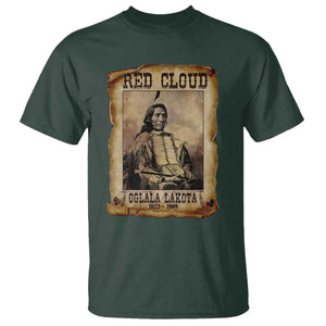 Red Cloud T Shirt Oglala Lakota Sioux Native American Chief Warrior History TS10 Dark Forest Green Print Your Wear