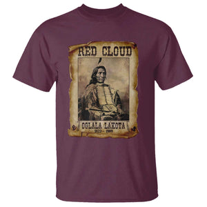 Red Cloud T Shirt Oglala Lakota Sioux Native American Chief Warrior History TS10 Maroon Print Your Wear