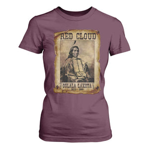 Red Cloud T Shirt For Women Oglala Lakota Sioux Native American Chief Warrior History TS10 Maroon Print Your Wear