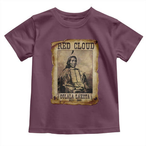 Red Cloud Toddler T Shirt Oglala Lakota Sioux Native American Chief Warrior History TS10 Maroon Print Your Wear