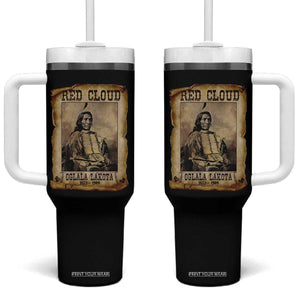 Red Cloud Tumbler With Handle Oglala Lakota Sioux Native American Chief Warrior History TS10 One Size: 40 oz Black Print Your Wear