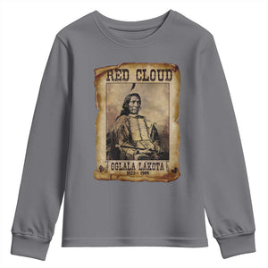 Red Cloud Youth Sweatshirt Oglala Lakota Sioux Native American Chief Warrior History TS10 Charcoal Print Your Wear