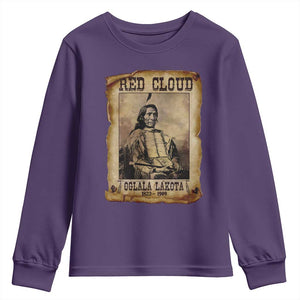 Red Cloud Youth Sweatshirt Oglala Lakota Sioux Native American Chief Warrior History TS10 Purple Print Your Wear
