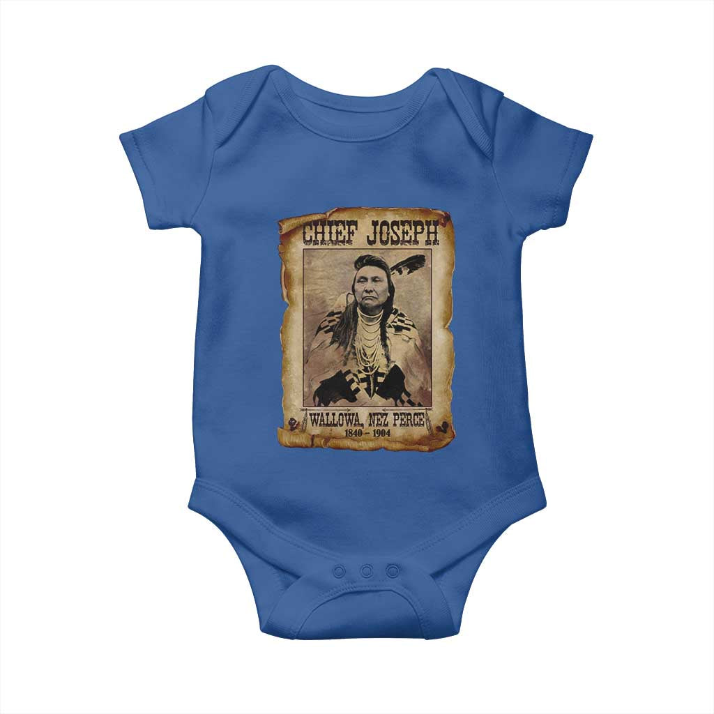 Chief Joseph Baby Onesie Wallowa Nez Perce Native American Leader History TS10 Royal Blue Print Your Wear
