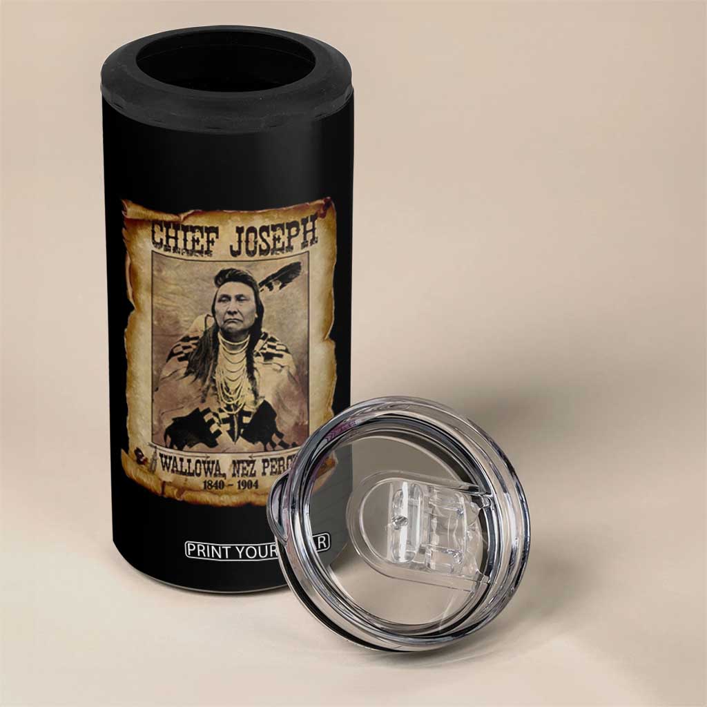 Chief Joseph 4 in 1 Can Cooler Tumbler Wallowa Nez Perce Native American Leader History TS10 Print Your Wear