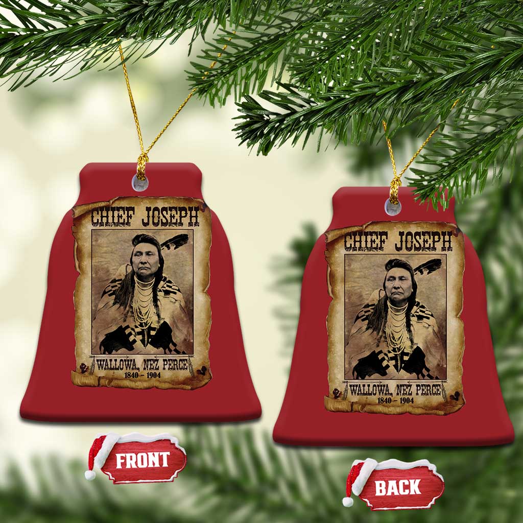 Chief Joseph Christmas Ornament Wallowa Nez Perce Native American Leader History TS10 Bell Flake Red Print Your Wear