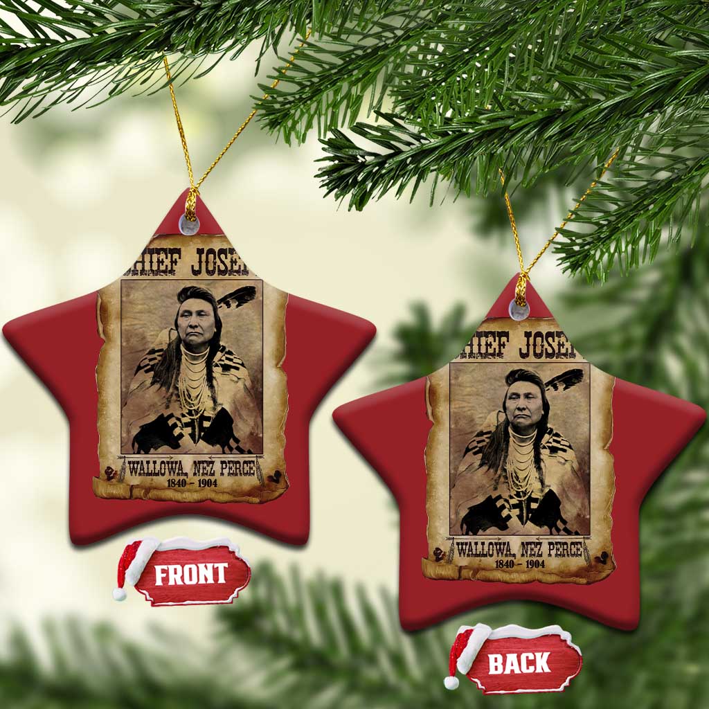 Chief Joseph Christmas Ornament Wallowa Nez Perce Native American Leader History TS10 Star Red Print Your Wear