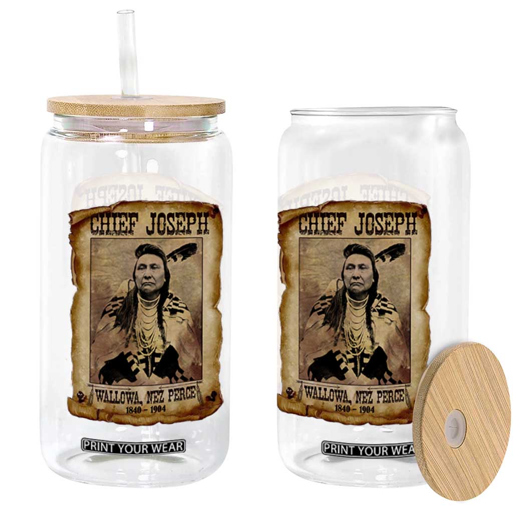 Chief Joseph Glass Can Wallowa Nez Perce Native American Leader History TS10 Print Your Wear