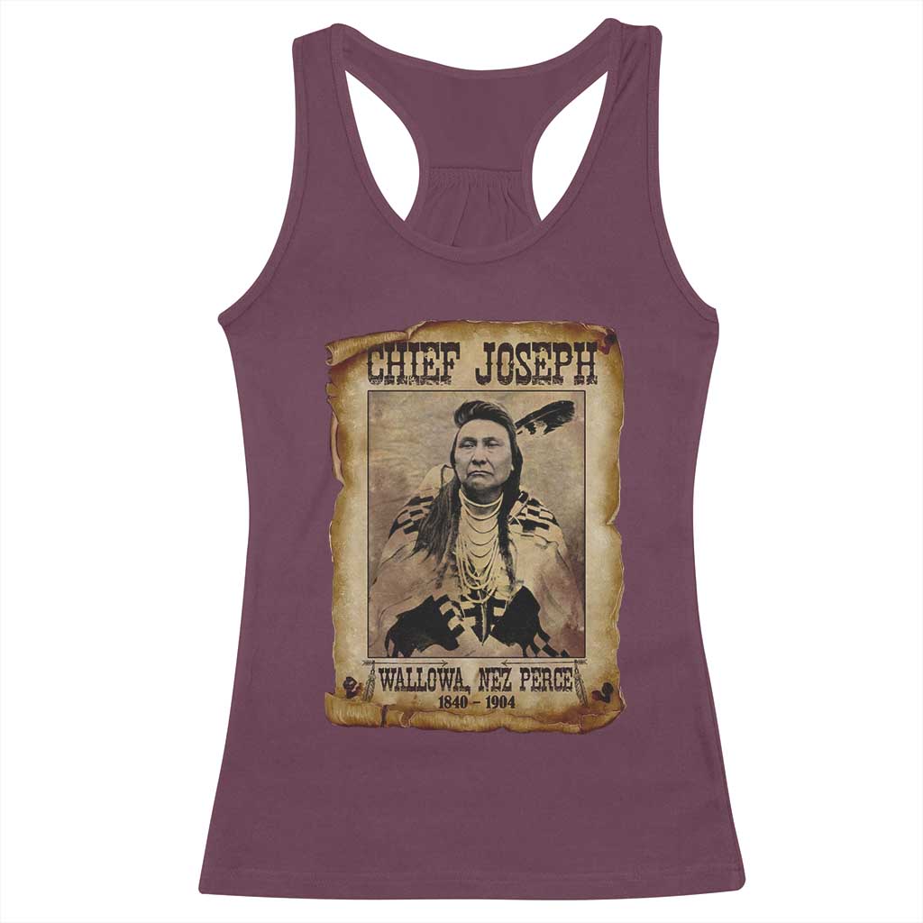 Chief Joseph Racerback Tank Top Wallowa Nez Perce Native American Leader History TS10 Maroon Print Your Wear