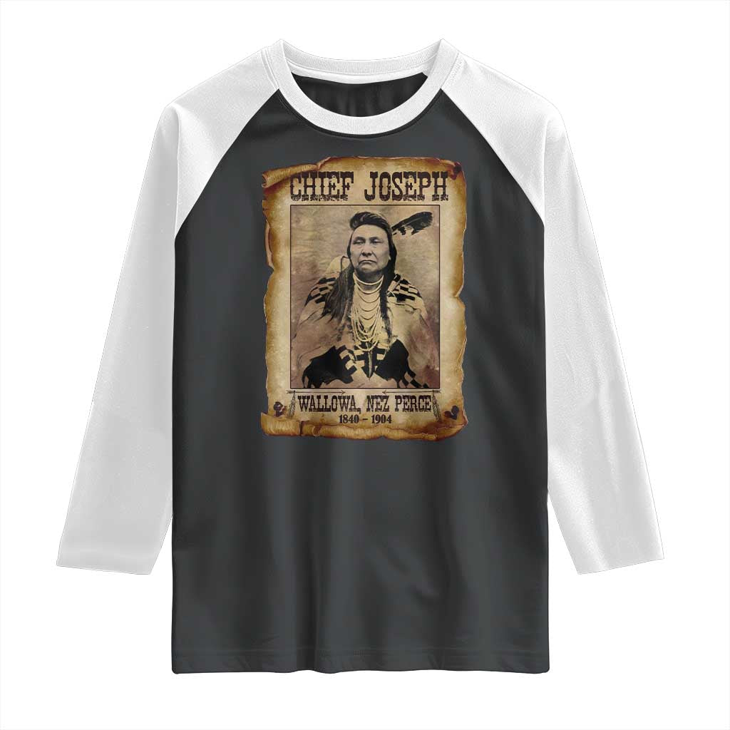 Chief Joseph Raglan Shirt Wallowa Nez Perce Native American Leader History TS10 Black White Print Your Wear