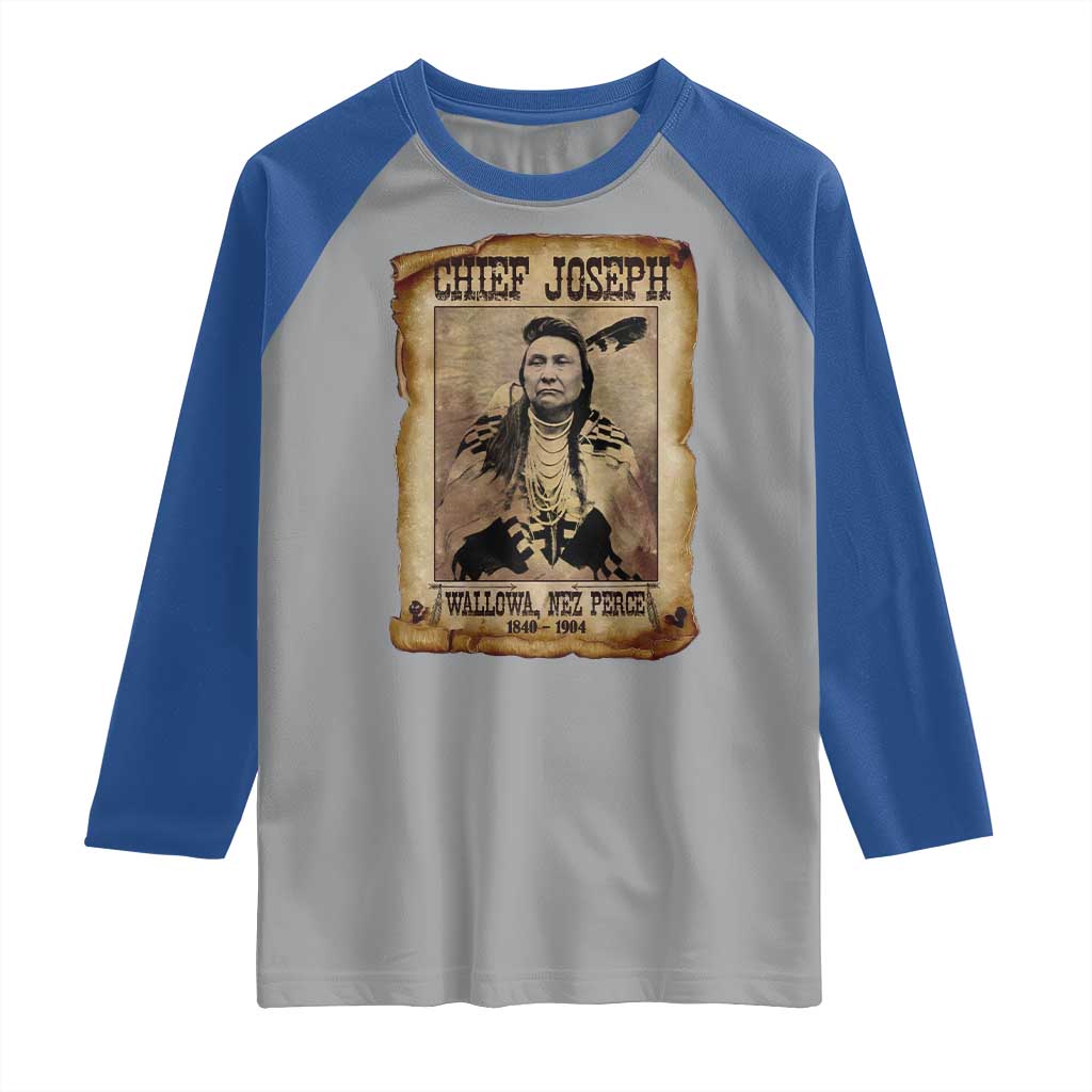 Chief Joseph Raglan Shirt Wallowa Nez Perce Native American Leader History TS10 Sport Gray Royal Print Your Wear