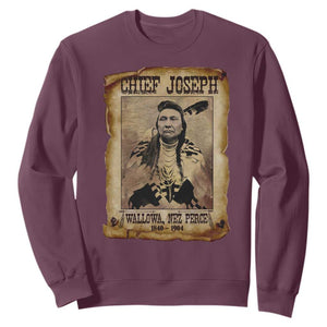 Chief Joseph Sweatshirt Wallowa Nez Perce Native American Leader History TS10 Maroon Print Your Wear