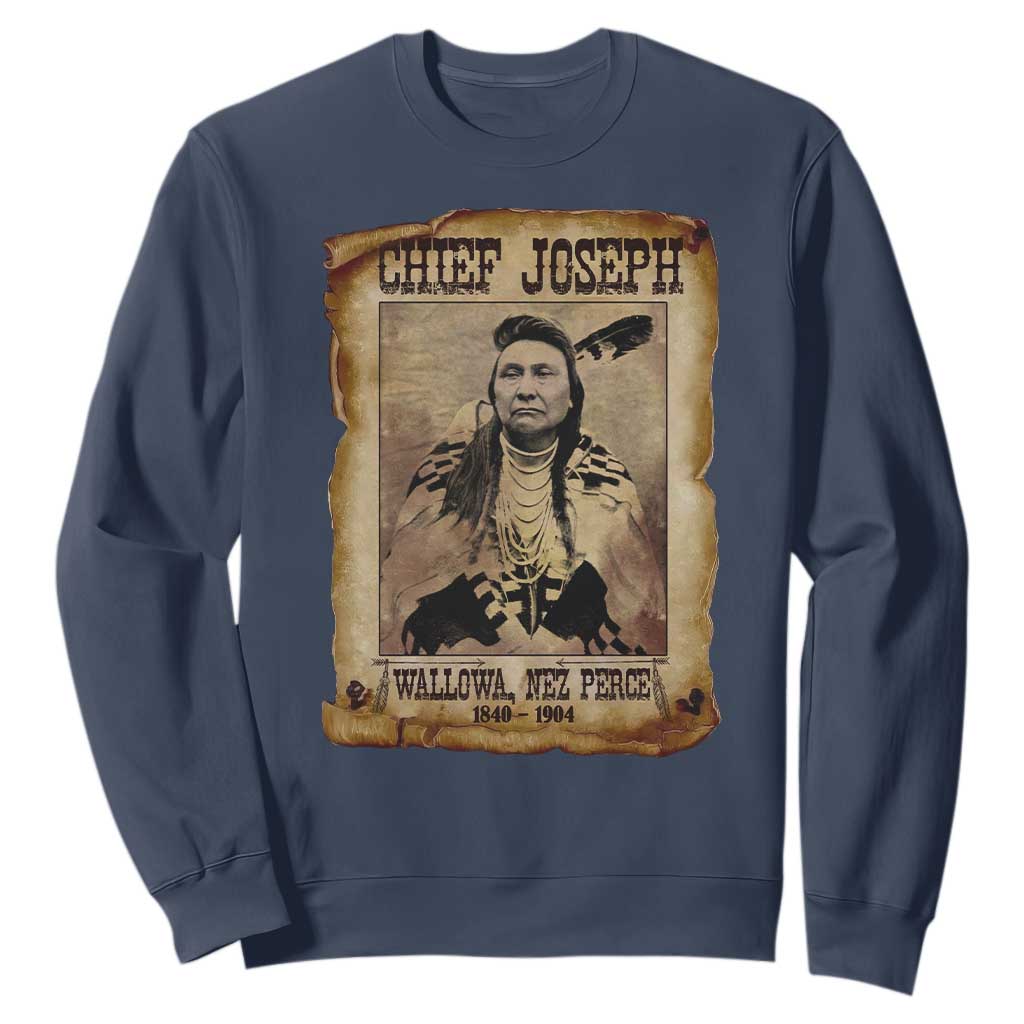 Chief Joseph Sweatshirt Wallowa Nez Perce Native American Leader History TS10 Navy Print Your Wear