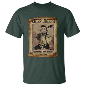 Chief Joseph T Shirt Wallowa Nez Perce Native American Leader History TS10 Dark Forest Green Print Your Wear