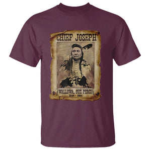 Chief Joseph T Shirt Wallowa Nez Perce Native American Leader History TS10 Maroon Print Your Wear