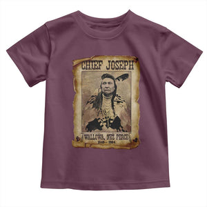 Chief Joseph Toddler T Shirt Wallowa Nez Perce Native American Leader History TS10 Maroon Print Your Wear
