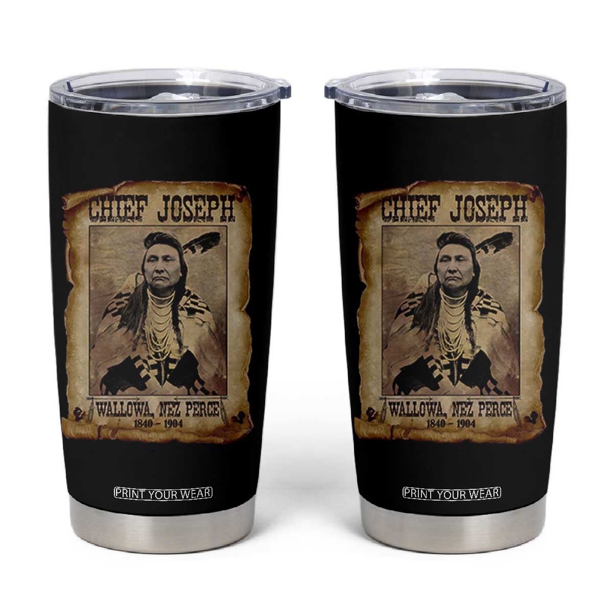 Chief Joseph Tumbler Cup Wallowa Nez Perce Native American Leader History TS10 Black Print Your Wear