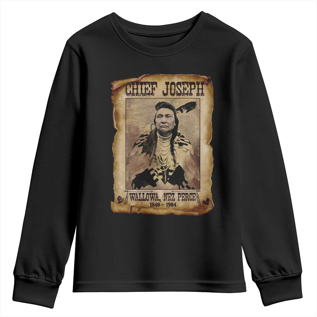 Chief Joseph Youth Sweatshirt Wallowa Nez Perce Native American Leader History TS10 Black Print Your Wear