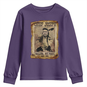 Chief Joseph Youth Sweatshirt Wallowa Nez Perce Native American Leader History TS10 Purple Print Your Wear