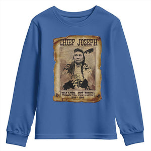 Chief Joseph Youth Sweatshirt Wallowa Nez Perce Native American Leader History TS10 Royal Blue Print Your Wear