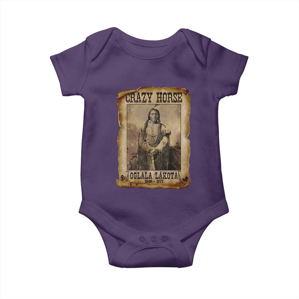 Crazy Horse Baby Onesie Legendary Oglala Sioux Lakota Leader Native American Indian TS10 Purple Print Your Wear
