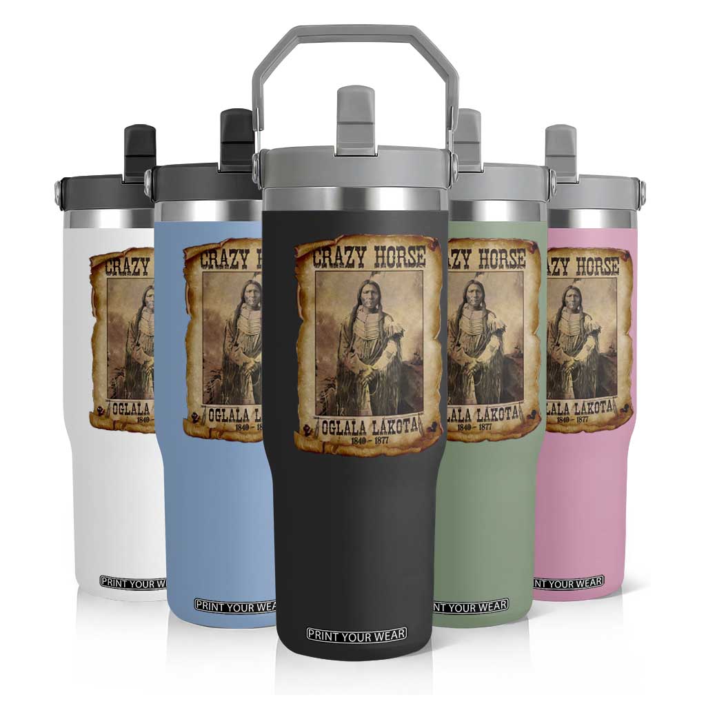 Crazy Horse Flip Straw Tumbler Legendary Oglala Sioux Lakota Leader Native American Indian TS10 Print Your Wear