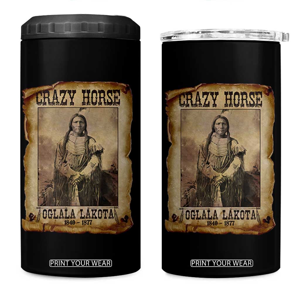 Crazy Horse 4 in 1 Can Cooler Tumbler Legendary Oglala Sioux Lakota Leader Native American Indian TS10 One Size: 16 oz Black Print Your Wear