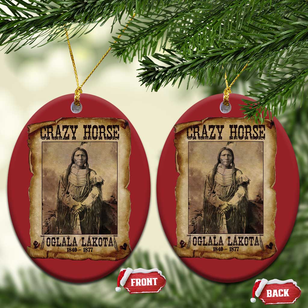 Crazy Horse Christmas Ornament Legendary Oglala Sioux Lakota Leader Native American Indian TS10 Oval Red Print Your Wear