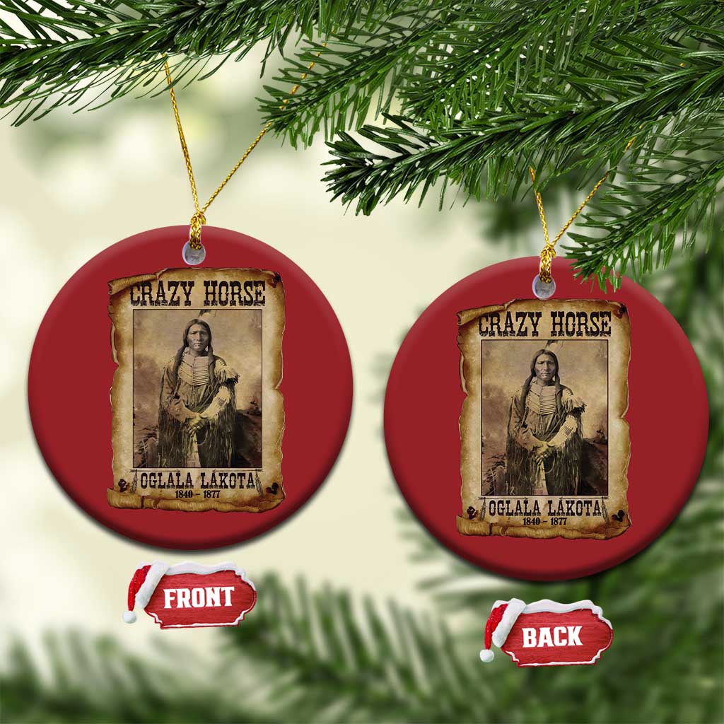Crazy Horse Christmas Ornament Legendary Oglala Sioux Lakota Leader Native American Indian TS10 Circle Red Print Your Wear