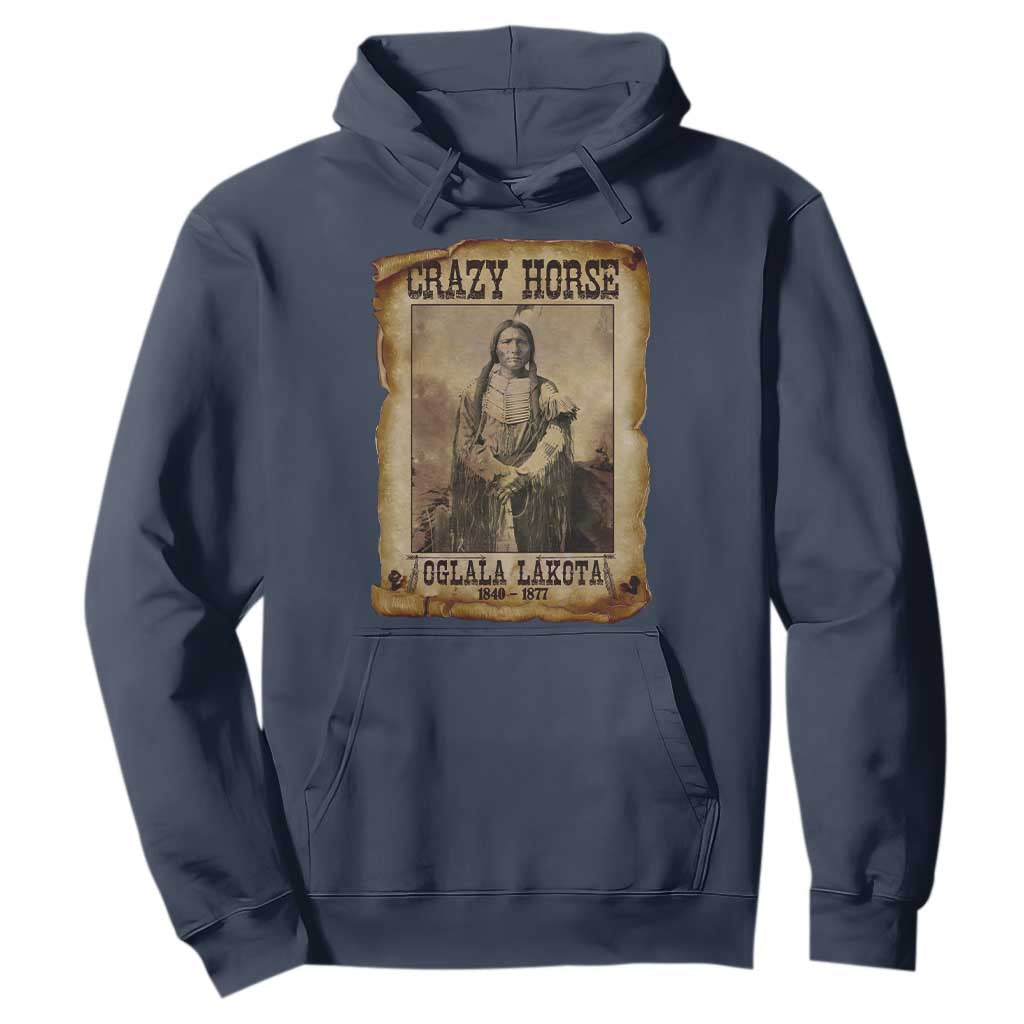 Crazy Horse Hoodie Legendary Oglala Sioux Lakota Leader Native American Indian TS10 Navy Print Your Wear