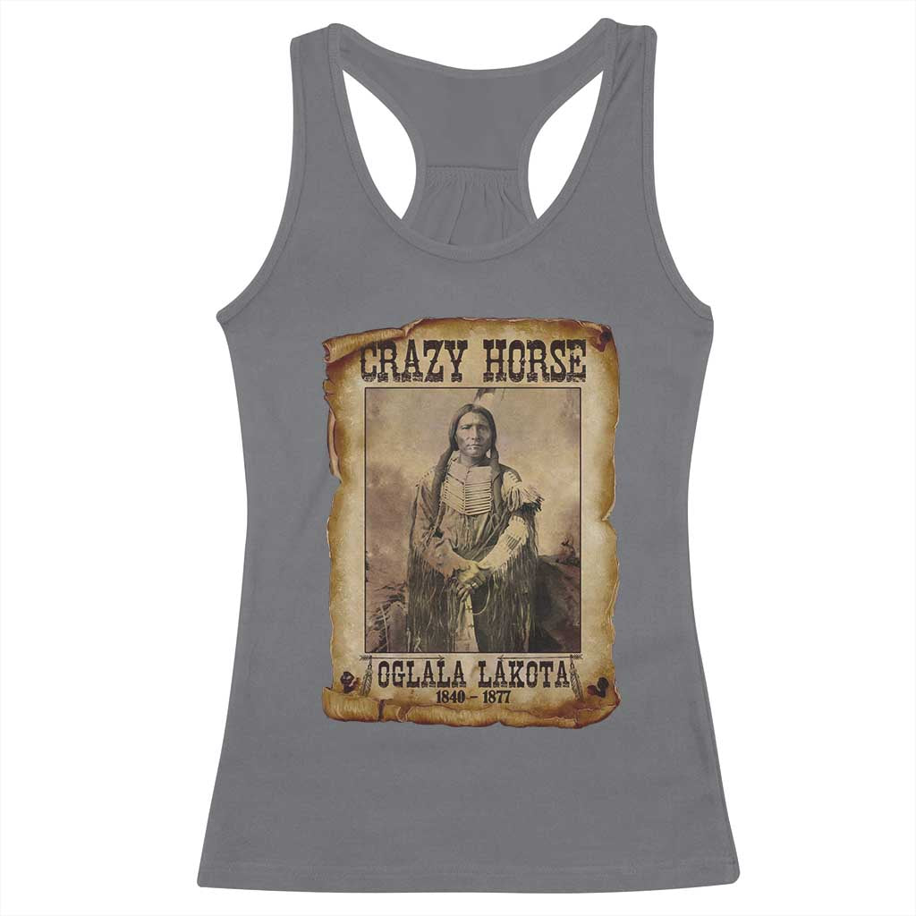 Crazy Horse Racerback Tank Top Legendary Oglala Sioux Lakota Leader Native American Indian TS10 Charcoal Print Your Wear