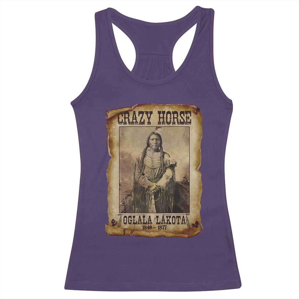 Crazy Horse Racerback Tank Top Legendary Oglala Sioux Lakota Leader Native American Indian TS10 Purple Print Your Wear