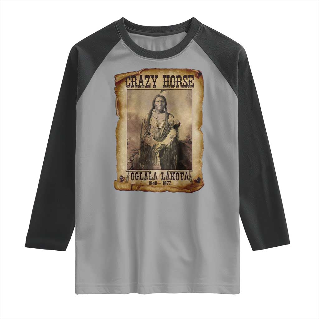 Crazy Horse Raglan Shirt Legendary Oglala Sioux Lakota Leader Native American Indian TS10 Sport Gray Black Print Your Wear