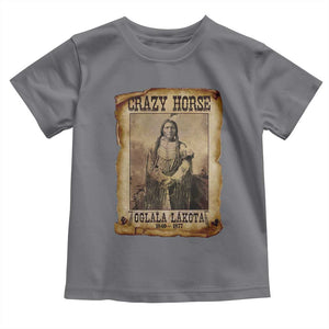 Crazy Horse Toddler T Shirt Legendary Oglala Sioux Lakota Leader Native American Indian TS10 Charcoal Print Your Wear